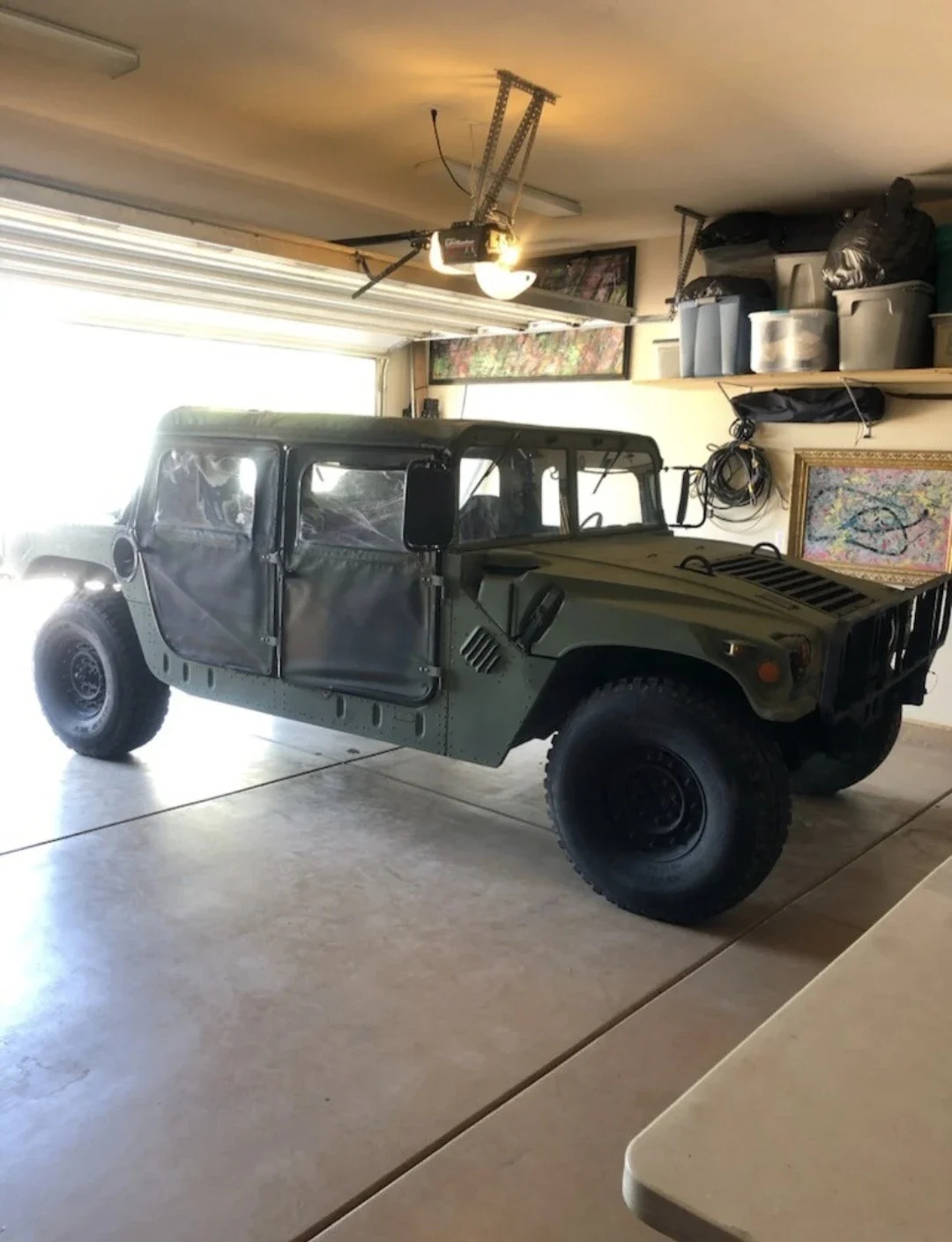 Hummer-H1-4-door-open-top-1992-Green-Black